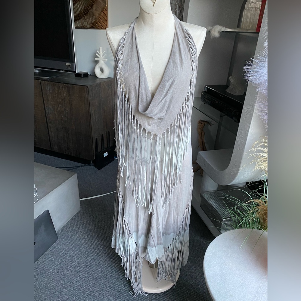 Vintage All Saints Navajo Tie Dye Fringe Western Dress hippie boho free people - Picture 8 of 8